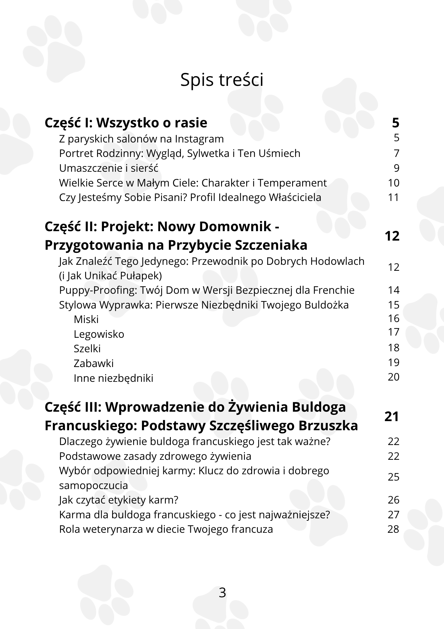 Spis tresci ksiazki o odpowiedzialnym posiadaniu buldoga francuskiego